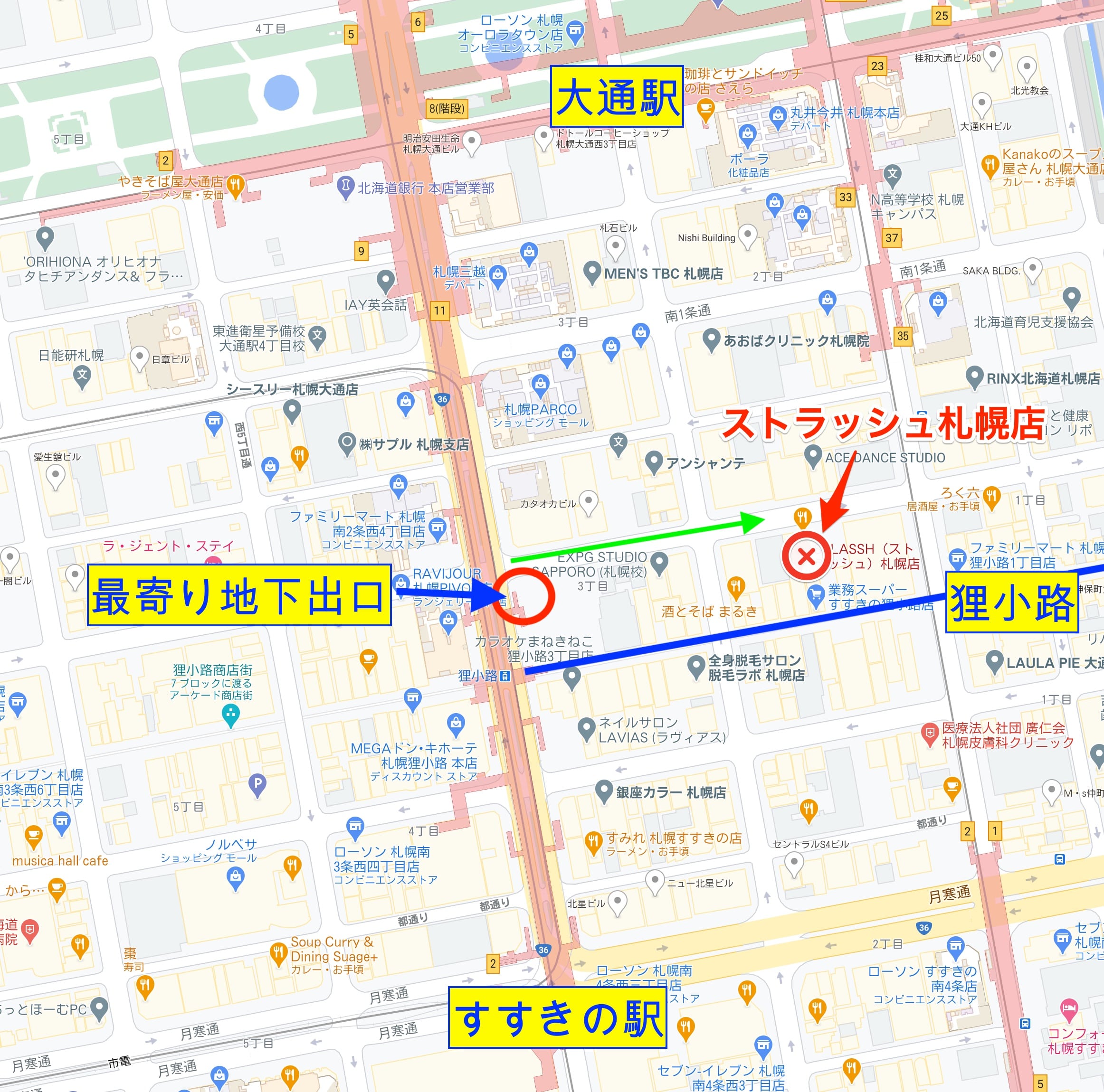 ストラッシュ札幌店地図
