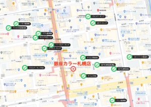 銀座カラー札幌店最寄り駐車場地図