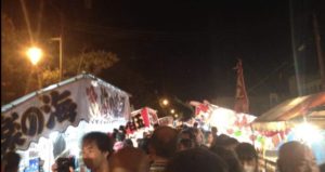 栗山天満宮秋季例大祭の露店の風景